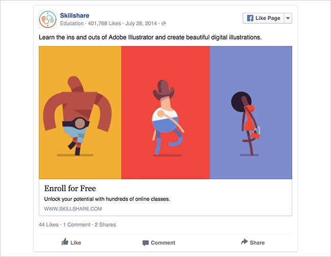 skillshare facebook ad example critique