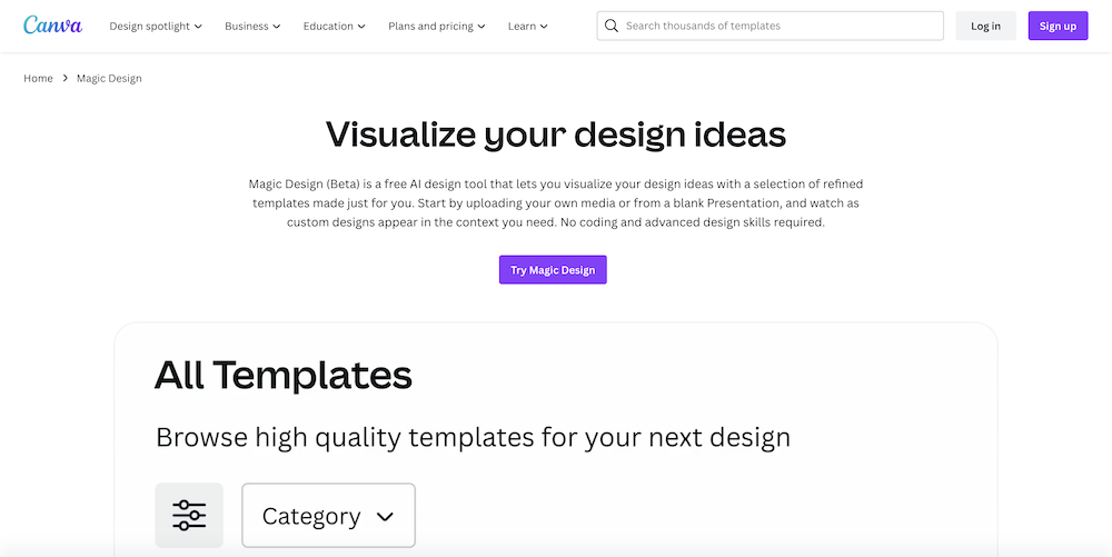 Magic Design, an AI-powered design tool.