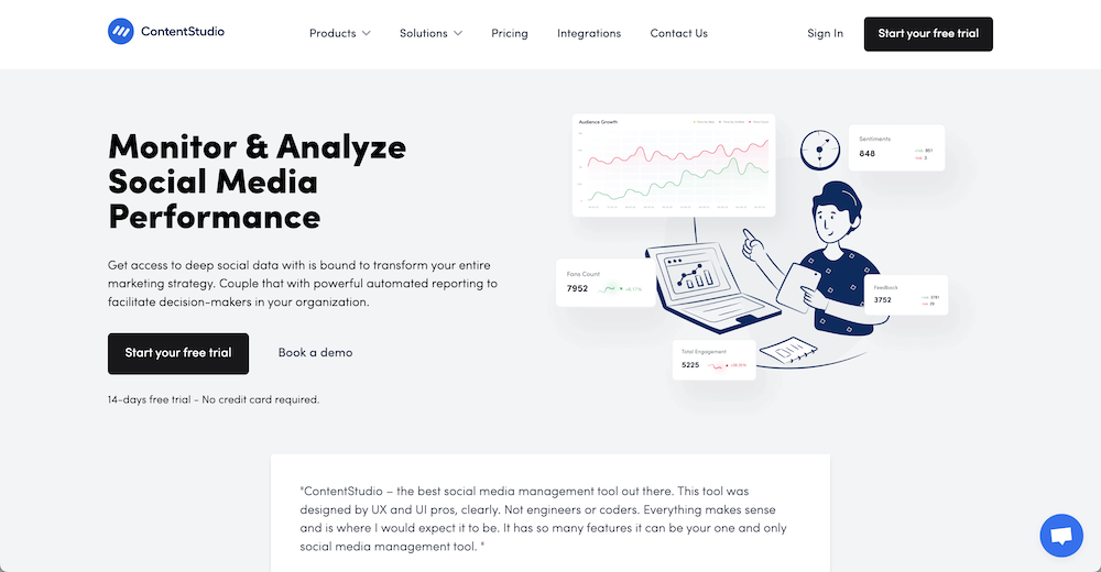 ContentStudio, an AI social media analytics software