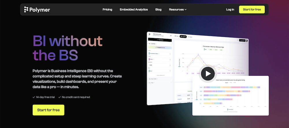 Polymer, an AI marketing tool for business intelligence and analytics