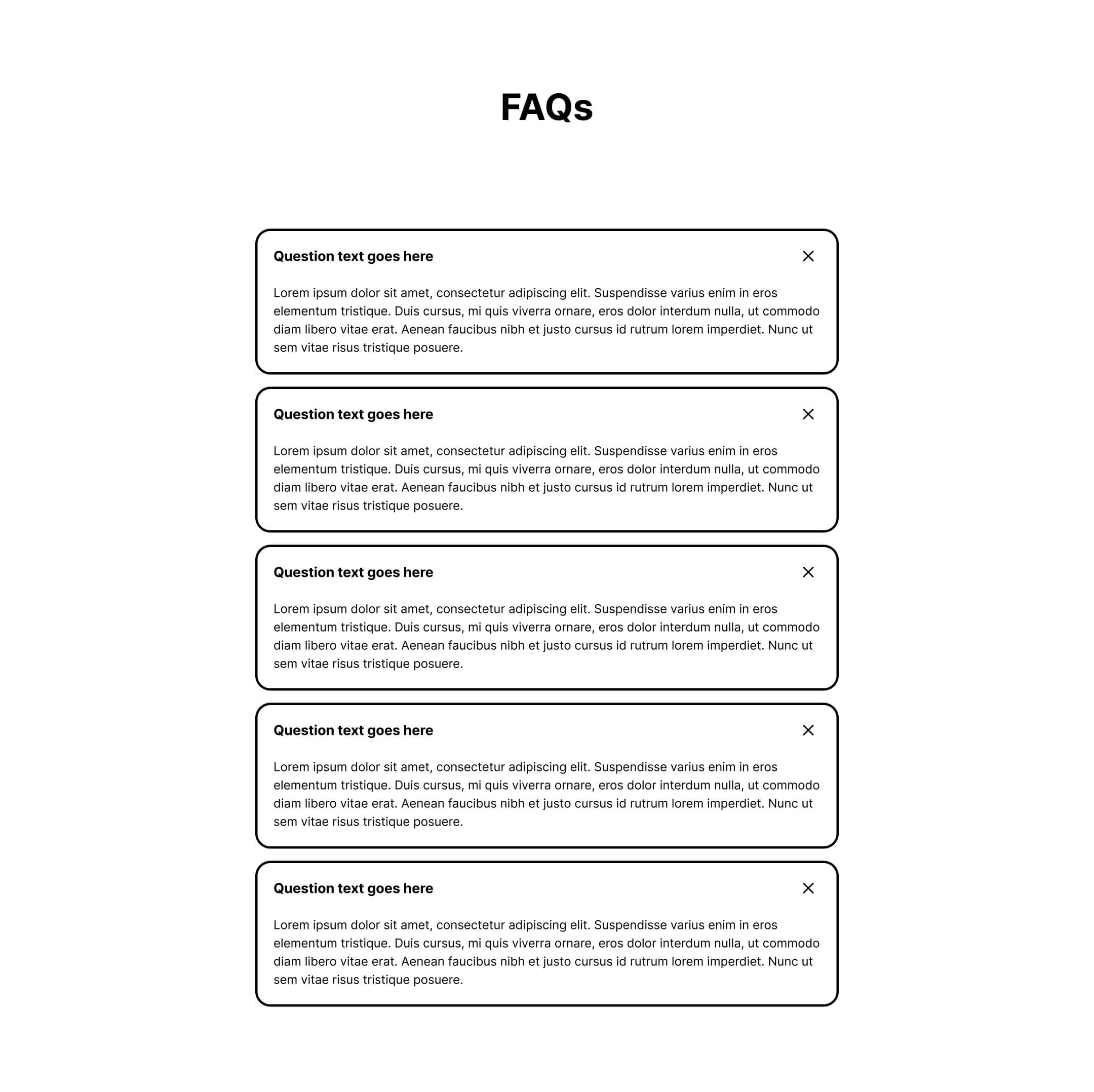 demo landing page FAQ block