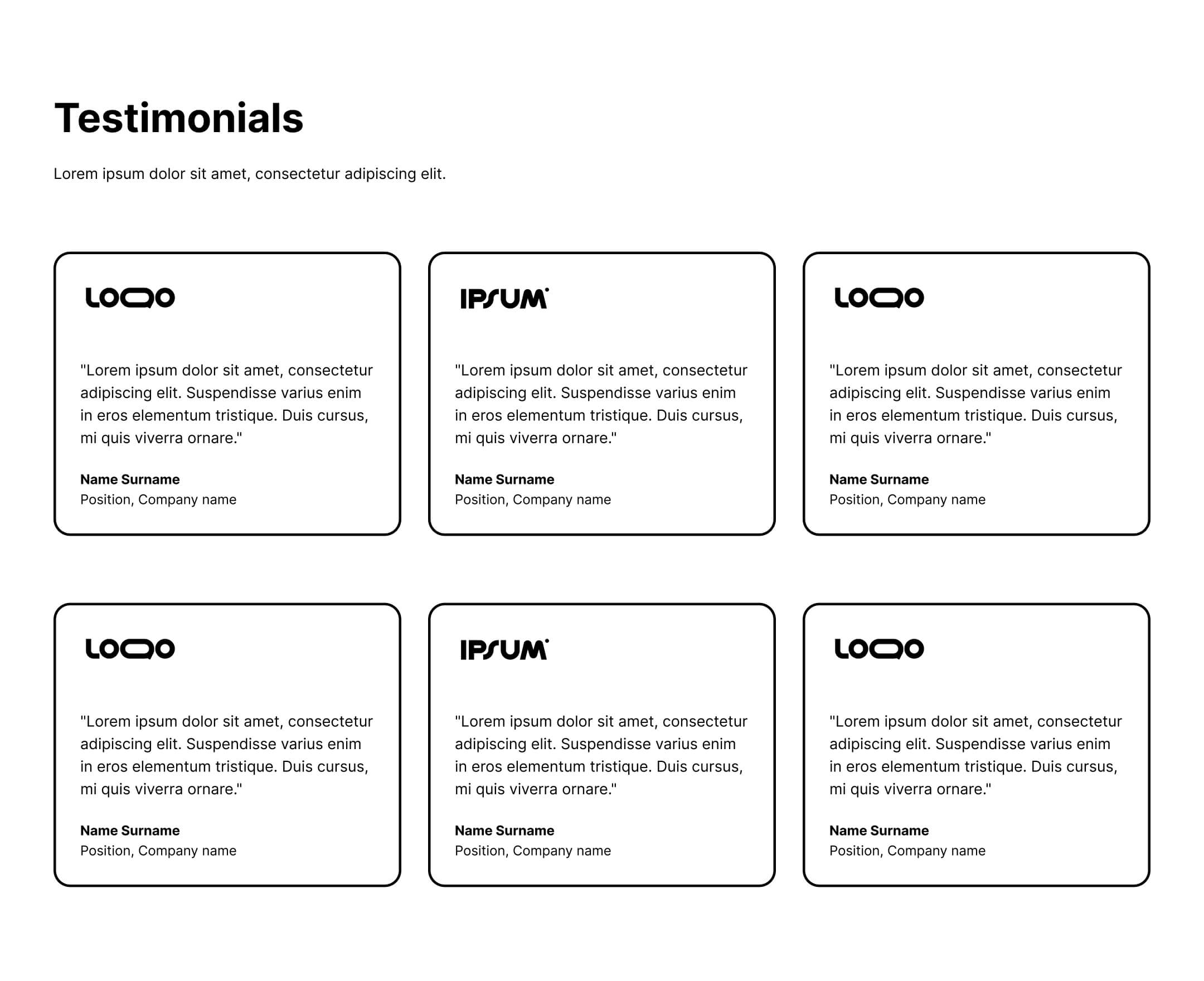 demo landing page testimonials block