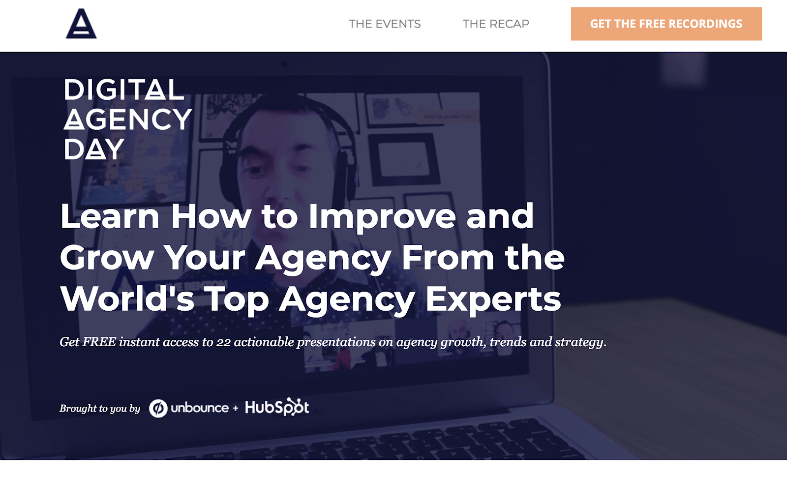 A webinar example by Unbounce: Digital Agency Day