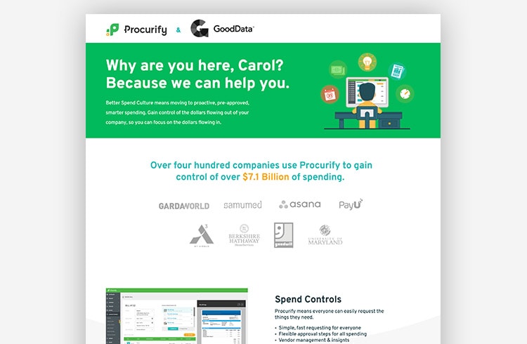 SaaS Landing Page Example - Procurify (ABM)