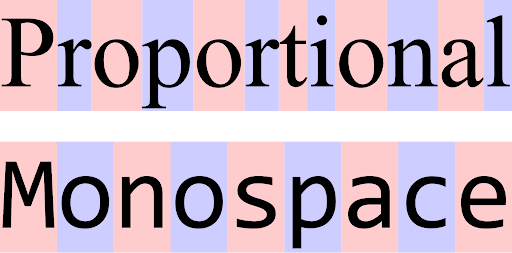 Proportional vs Monospace