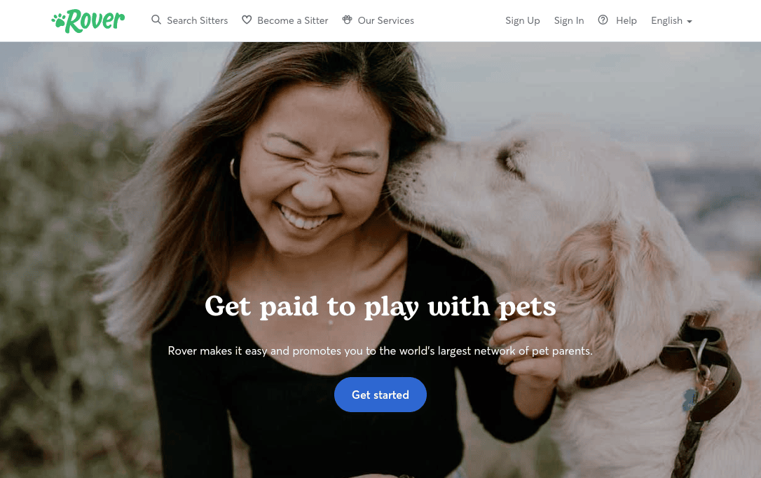 Rover landing page example