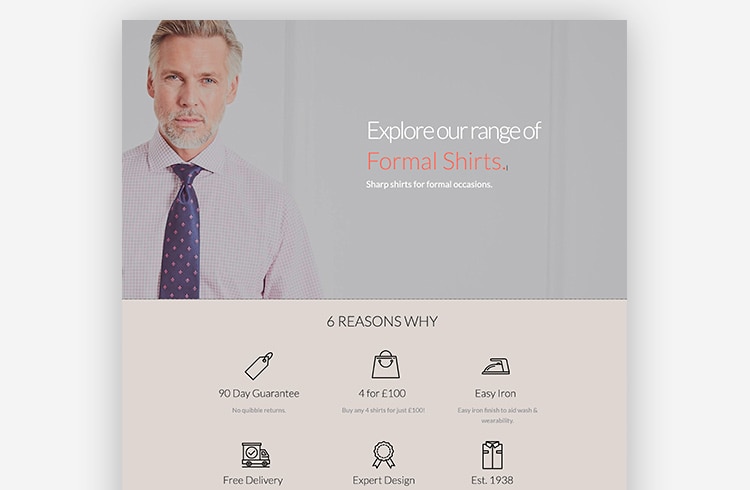 Smart Traffic Landing Page Example - Savile Row Company