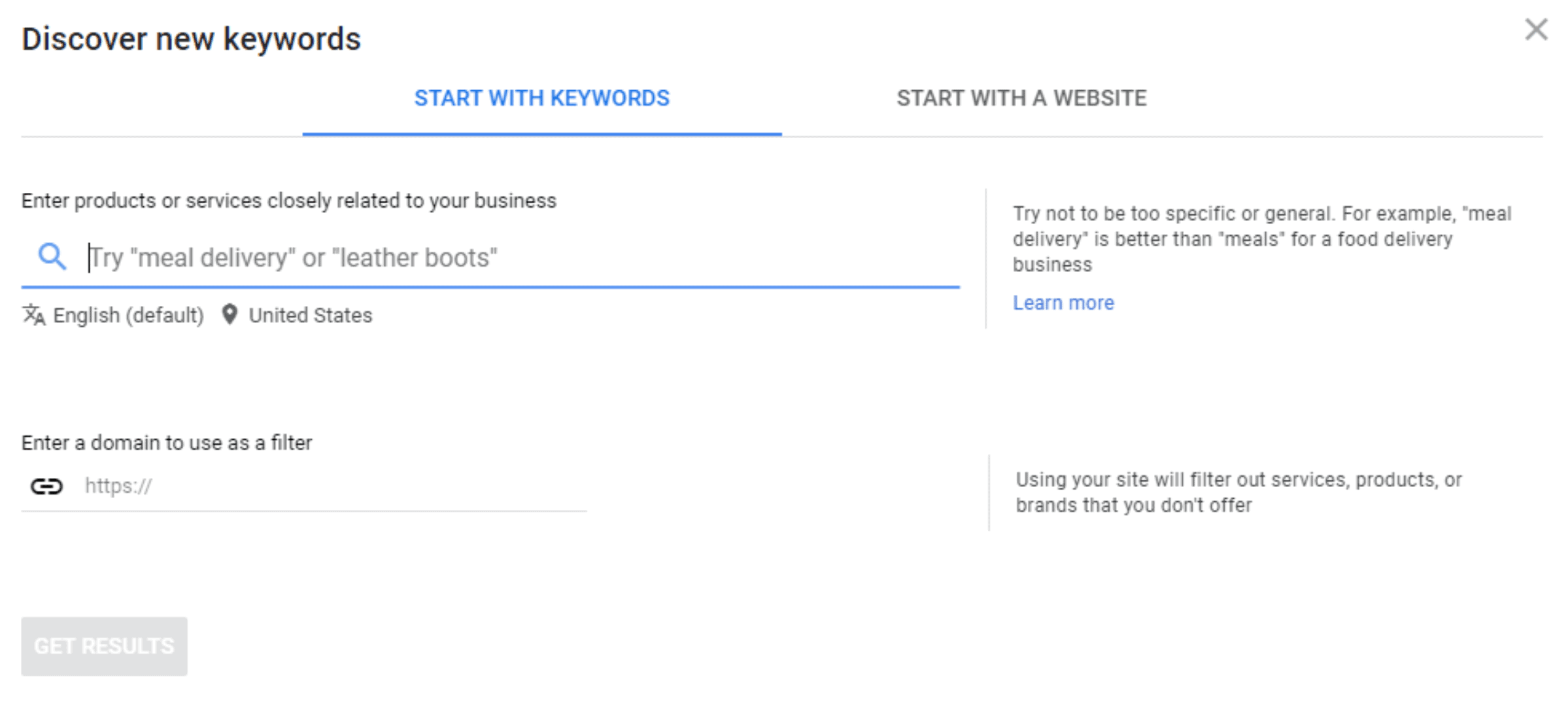 Google Keyword Planner