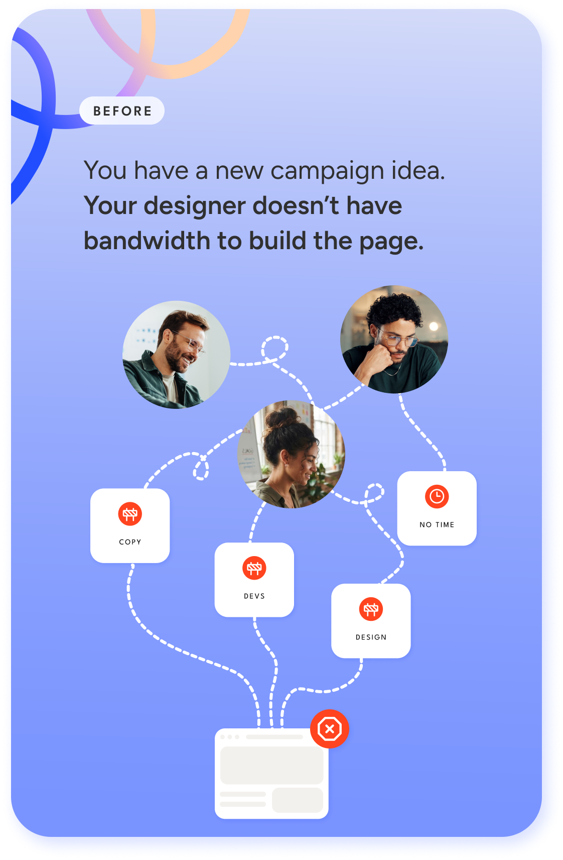 Your landing page workflow, AI-powered-desktop-before