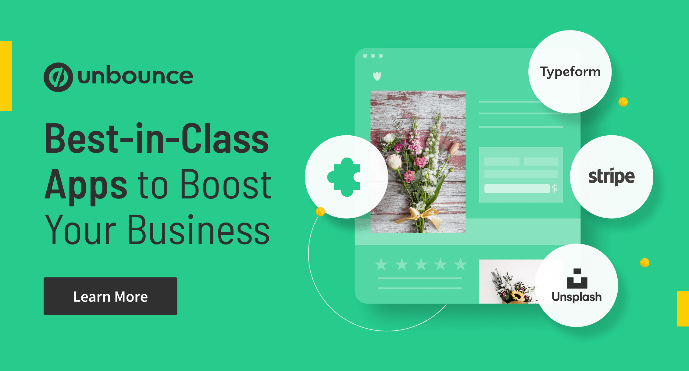 Unbounce Apps: Stripe, Typeform, Unsplash Join Growing Library of Tools to Help Your Business