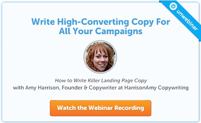 Copywriting webinar CTA