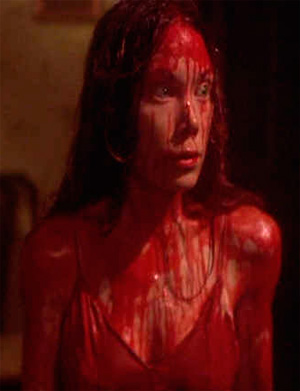 Carrie covered in blood