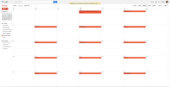 Content marketing editorial calendar