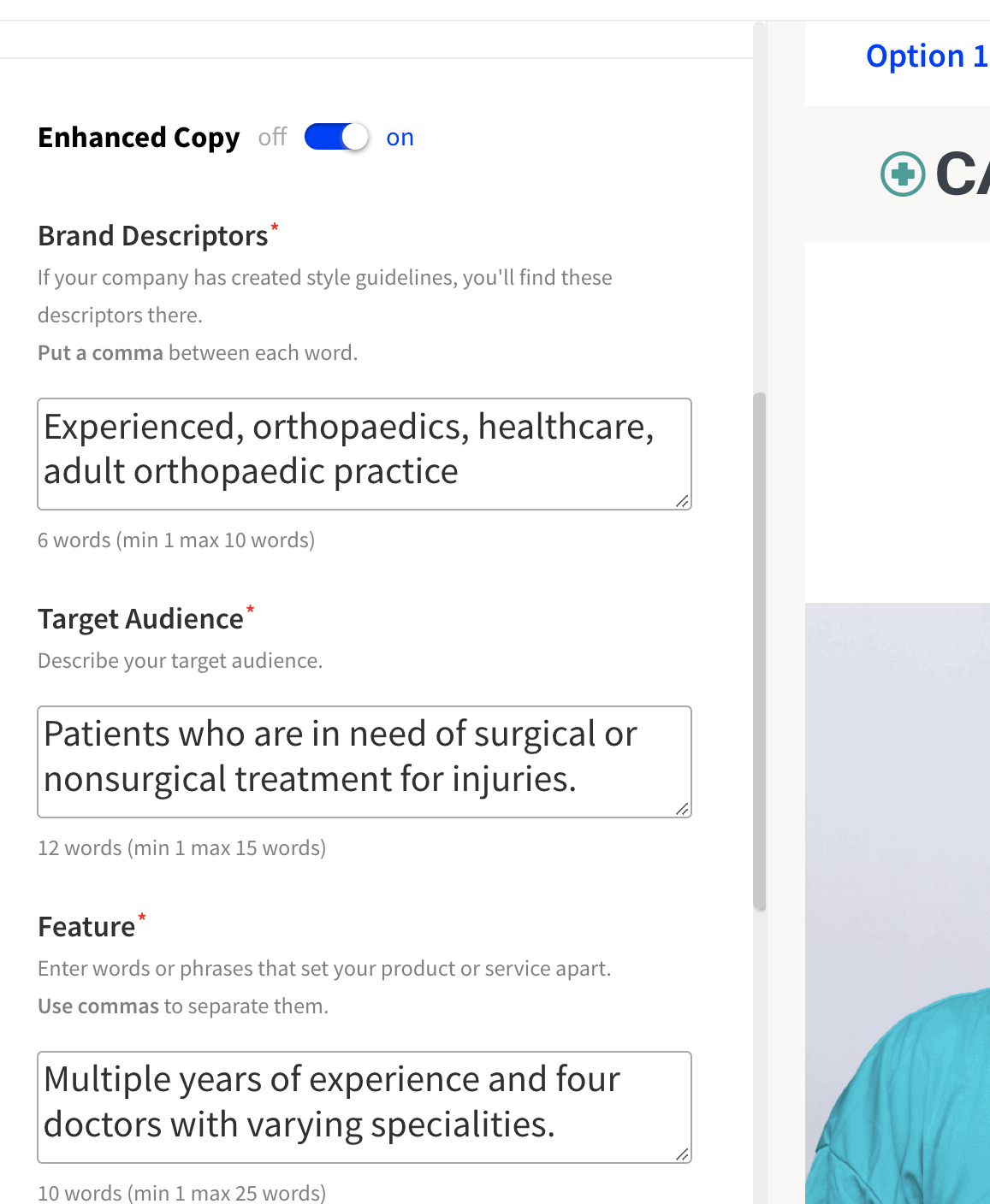 Enhanced Copy fields.