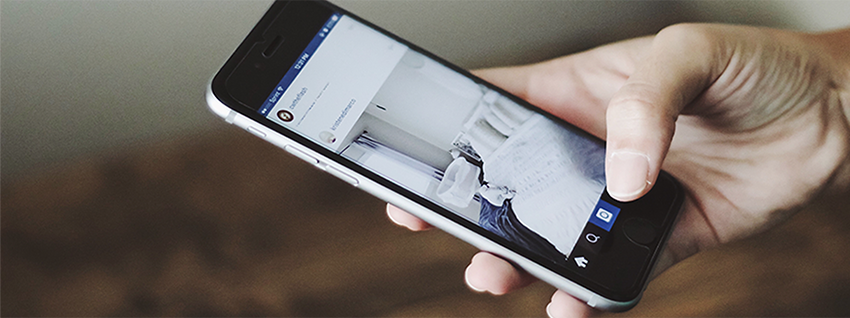 Mobile phone and Instagram feed