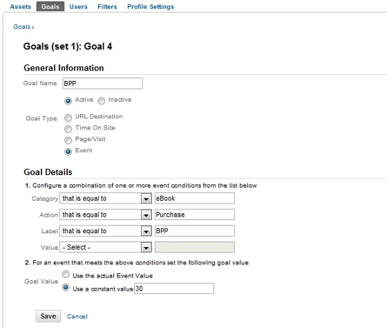 Google Analytics 5 Goals Setup - Event Tracking