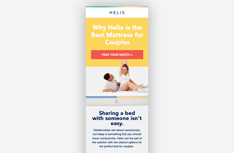 Mobile Landing Page Example: Helix