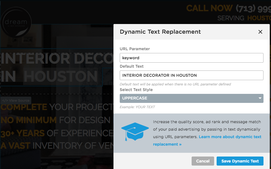 Dynamic Text Replacement in Unbounce