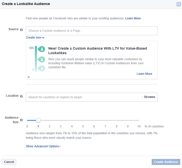 Facebook: Lookalike Audience