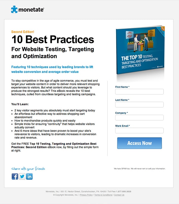landing page template image