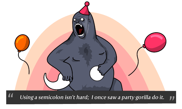 The Oatmeal semicolon poster