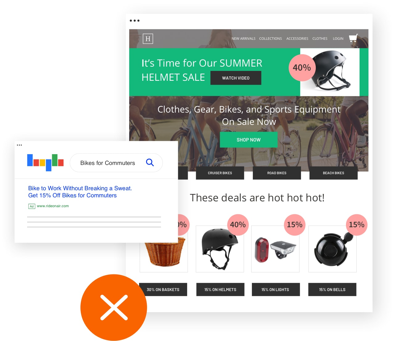 A PPC ad leading to a generic website homepage