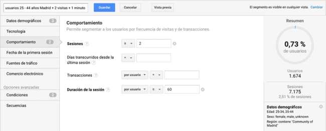 ES crear un segmento y una audiencia personalizados para hacer remarketing en Adwords