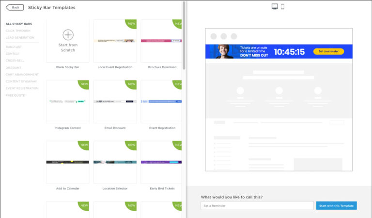 8 Creative Sticky Bar Examples - Plus 21 New Unbounce Templates