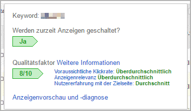 AdWords: Qualitätsfaktor der Landing Page