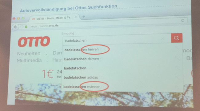 Berlin Neuromarketing Day 2016: Suchfunktion im OTTO-Shop