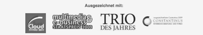 Verkaufsseite von everbill: Produktauszeichnungen als Social Proof