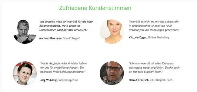 Verkaufsseiten: Testimonials als Social Proof