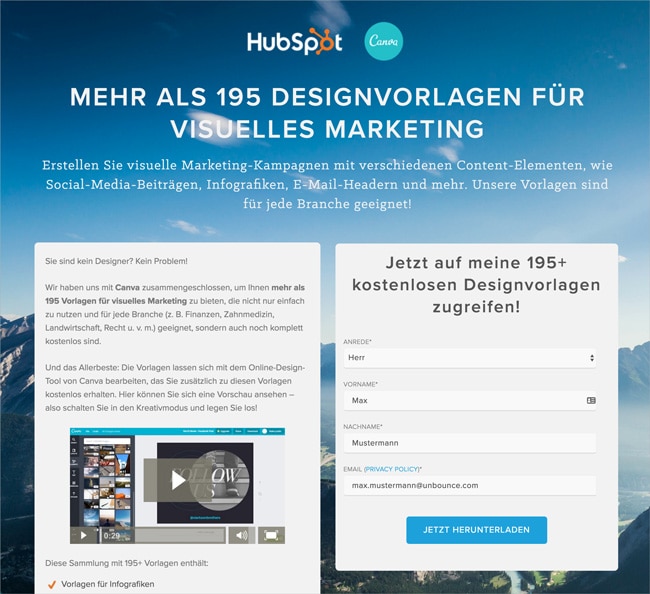 Die Call To Action im Formular