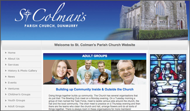 Unbounce: Stockphotos auf der Homepage der St. Colman's Parish Church