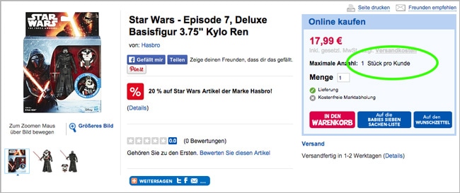 Unbounce: Verknappung auf der Landing Page von Toys