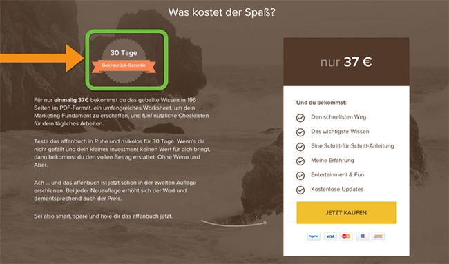 Conversion Centered Design: Die Geld-zurück-Garantie