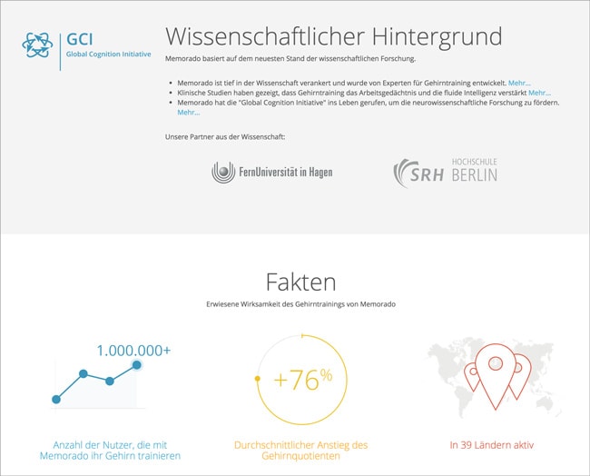 Unbounce: Start-Up Memorado im Landing Page Check