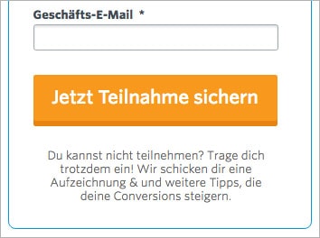 Closer auf der Landing Page