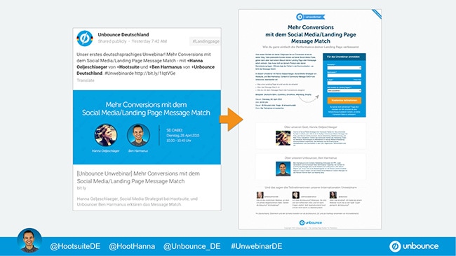 Unbounce Unwebinar Social Media Landing Page Message Match
