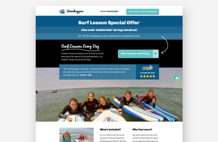 Surfing Lessons Gift Voucher Template Certificate Ticket 