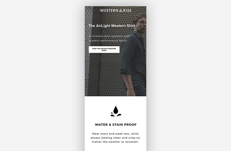 Mobile Landing Page Example: Western Rise